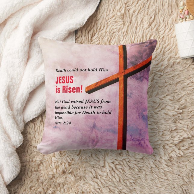 Coussin JÉSUS EST REMENÉ Pâques chrétiennes (Couverture)