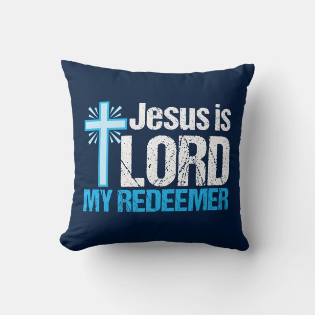 Coussin Jésus est Seigneur Mon Rédempteur Église de la Cro (Recto)