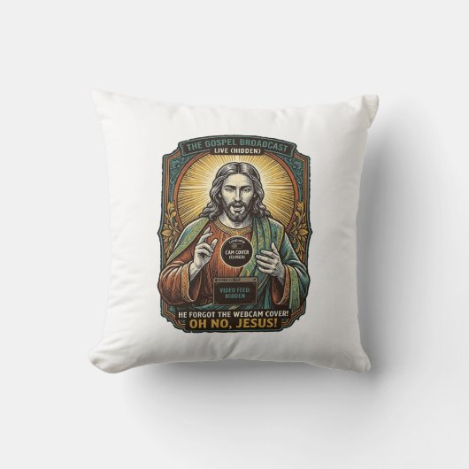 Coussin Jésus Fond d'écran noir Couverture de webcam virtu (Recto)