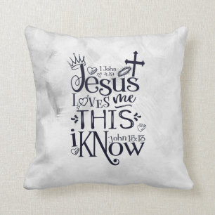 Coussin JÉSUS M'AIME ÇA JE CONNAIS L'Art Typographique
