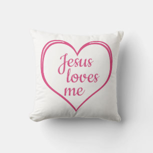 Coussin JÉSUS M'AIME dans le cœur