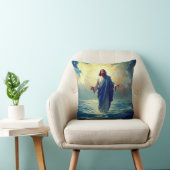 Coussin Jésus marche sur l'oreiller à jet d'eau (Chaise)