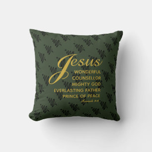 Coussin JÉSUS PRINCE DE PAIX Isaïe Écriture de Noël
