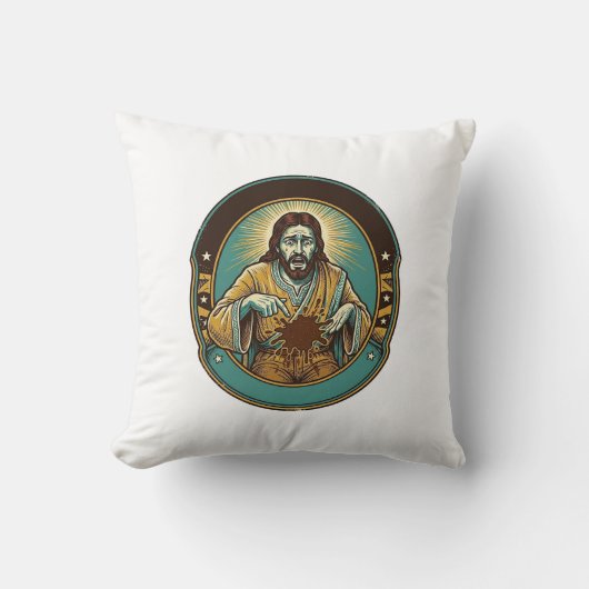Coussin Jésus tache de café le pantalon avant de rencontre (Recto)