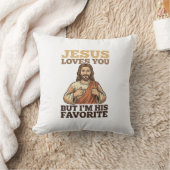 Coussin Jésus t'aime drôle vintage conception de chemise (Couverture)