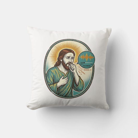 Coussin Jésus tousse au milieu d'un message audio de note  (Recto)