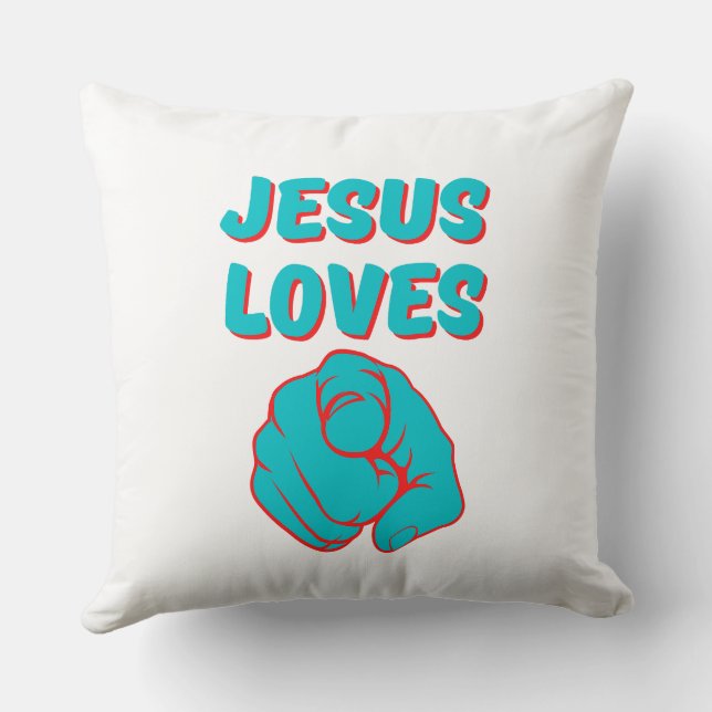 Coussin Jésus vous aime Citation basée sur la foi (Verso)