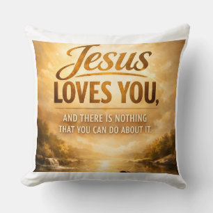 Coussin « Jésus vous aime » • Encouragement chréti