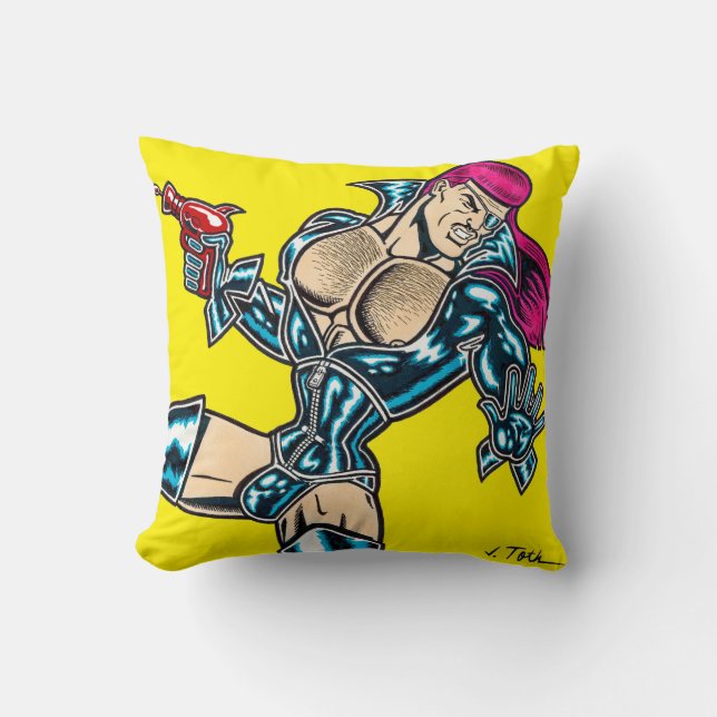 Coussin Jet Latex™/Ray-Gun Throw Pillow (Recto)