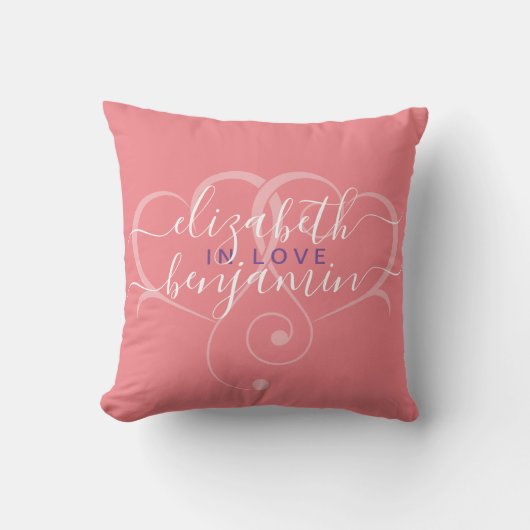 Coussin jetable à motif de cœur simple éditable él (Recto)