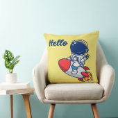 Coussin jetable "Bonjour" avec un astronaute migno (Chaise)