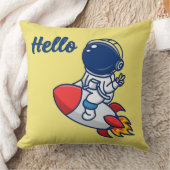 Coussin jetable "Bonjour" avec un astronaute migno (Couverture)