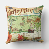 Coussin jetable carte de Porto Rico (Verso)