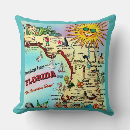 Coussin jetable carte postale Floride (Recto)