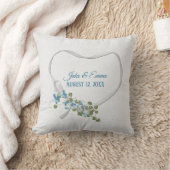 Coussin jetable Cœur Ruban Blanc avec Date de Mari (Couverture)