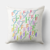Coussin jetable "F" Confettis de lettres (Recto)