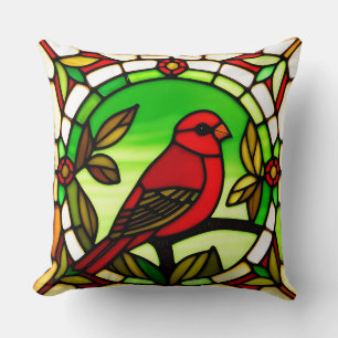 Coussin jetable Oiseau en vitrail Décoration Natur