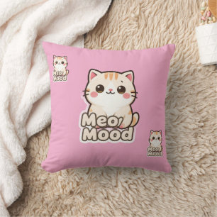 Coussin jetable rose mignon chat Kawaii Miaou Hume