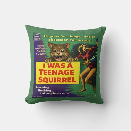 Coussin J'étais un écureuil adolescent Parodie (Recto)