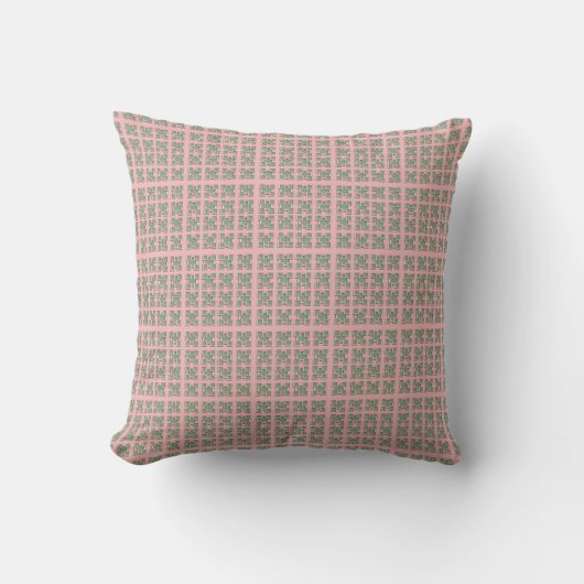 Coussin jeté à carreaux rose et vert (Recto)