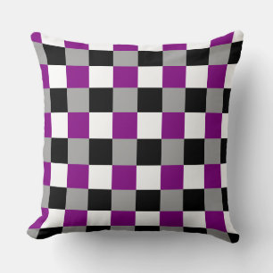 Coussin jeté à motif à carreaux de couleurs de l'a