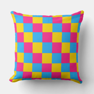 Coussin jeté à motif à carreaux de couleurs de la