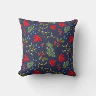 Coussin jeté à motif de plantes botaniques d'autom
