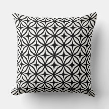 Coussin jeté à motif répétitif Ogee et étoile