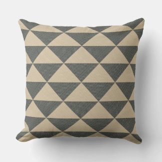 Coussin jeté à motif triangle vert beige