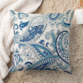 Coussin jeté à motifs Paisley bleus (Couverture)