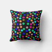 Coussin jeté à pois multicolores (Verso)