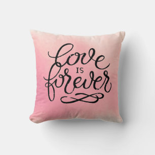 Coussin jeté aquarelle « L'amour est éternel »