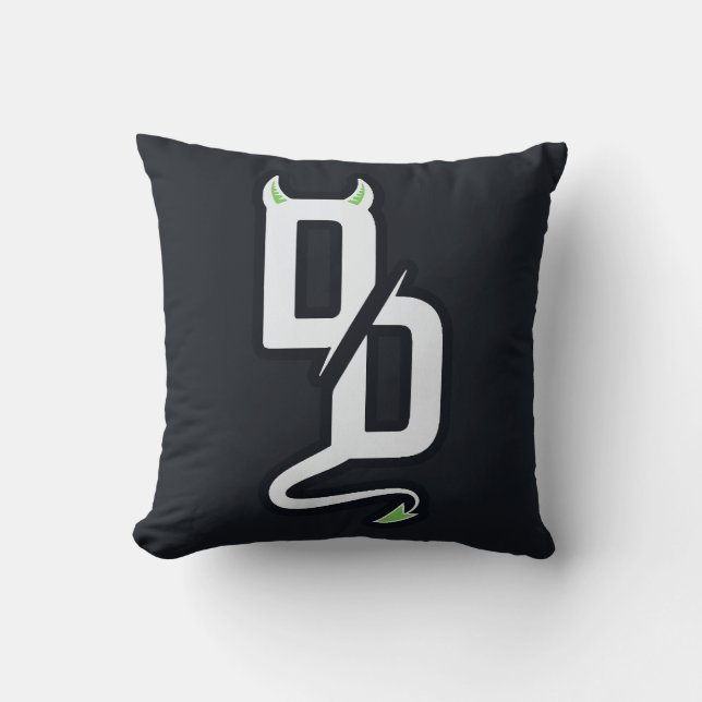 Coussin jeté autocollant monogramme DD (Recto)