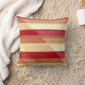 Coussin jeté aux couleurs d'automne avec rayures c
