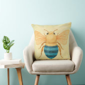 Coussin jeté avec abeille à bandes bleues (Chaise)