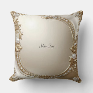 Coussin Jeté avec Cadre Orné Doré et Perles
