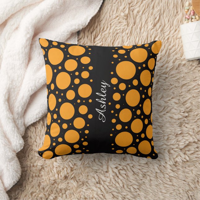 Coussin jeté Cadeau Cercles de citrouille de nom p (Couverture)