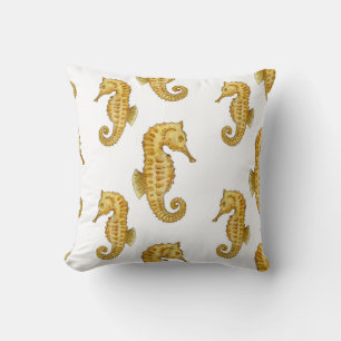 COUSSIN JETÉ CHEVAUX-MARINS DORÉS