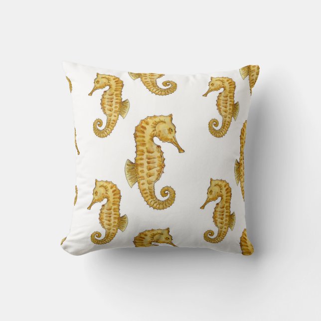COUSSIN JETÉ CHEVAUX-MARINS DORÉS (Recto)