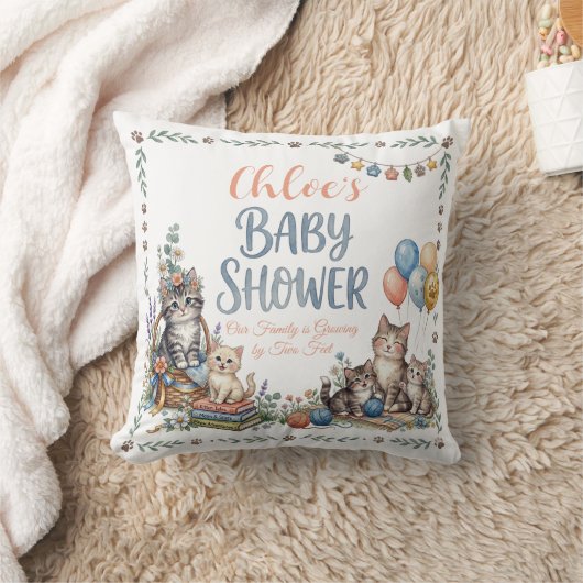 Coussin jeté de cadeau de thème de chat de douche (Couverture)