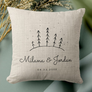Coussin Jeté de photo de couple personnalisé avec date mod