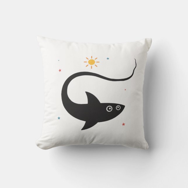 Coussin jeté d'été requin (Recto)