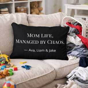 Coussin jeté drôle désordre de maman personnalisé