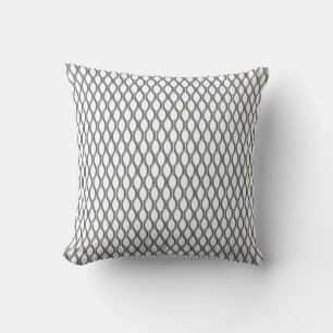Coussin jeté en cercles superposés gris argent