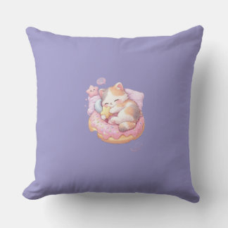Coussin jeté esthétique rose pastel et lavande mig
