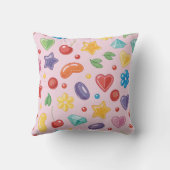 « Coussin jeté étoile de bonbons colorés (Verso)