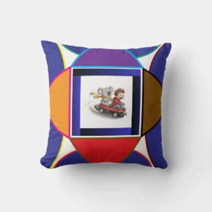 Coussin jeté géométrique pour enfants Aventure de 