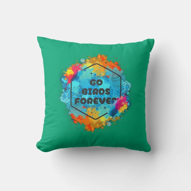 Coussin jeté Go Birds Forever  (Recto)