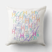 Coussin jeté "H" Confettis de lettres (Recto)