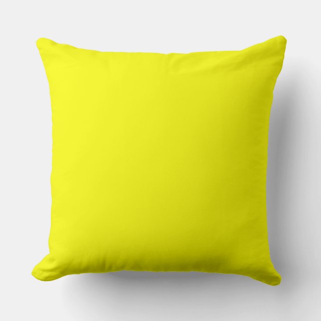 Coussin jeté jaune citron 20" x 20" (Recto)